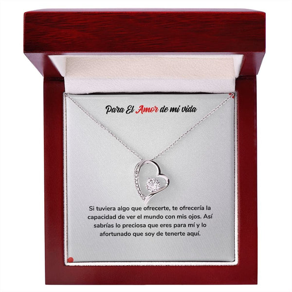 Collar para Siempre - Regalo de Amor para el Amor de mi Vida Jewelry ShineOn Fulfillment Acabado en oro blanco de 14 k Cajita de Lujo con Luz Led 