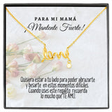 Collar Personalizado con tarjeta y mensaje para mi Mamá: Mantente Fuerte! Collar Love por siempre Jewelry ShineOn Fulfillment 18k Yellow Gold Scripted Love 