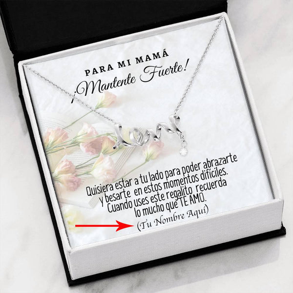 Collar Personalizado con tarjeta y mensaje para mi Mamá: Mantente Fuerte! Collar Love por siempre Jewelry ShineOn Fulfillment 