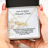 Collar con tarjeta con mensaje para mi Mamá: Mantente Fuerte! Collar Love por siempre Jewelry ShineOn Fulfillment 18k Yellow Gold Scripted Love 