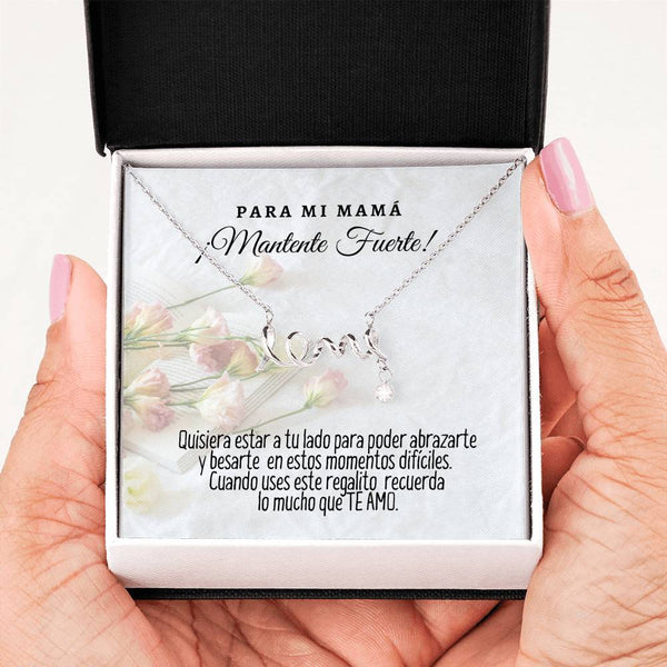 Collar Personalizado con tarjeta y mensaje para mi Mamá: Mantente Fuerte! Collar Love por siempre Jewelry 