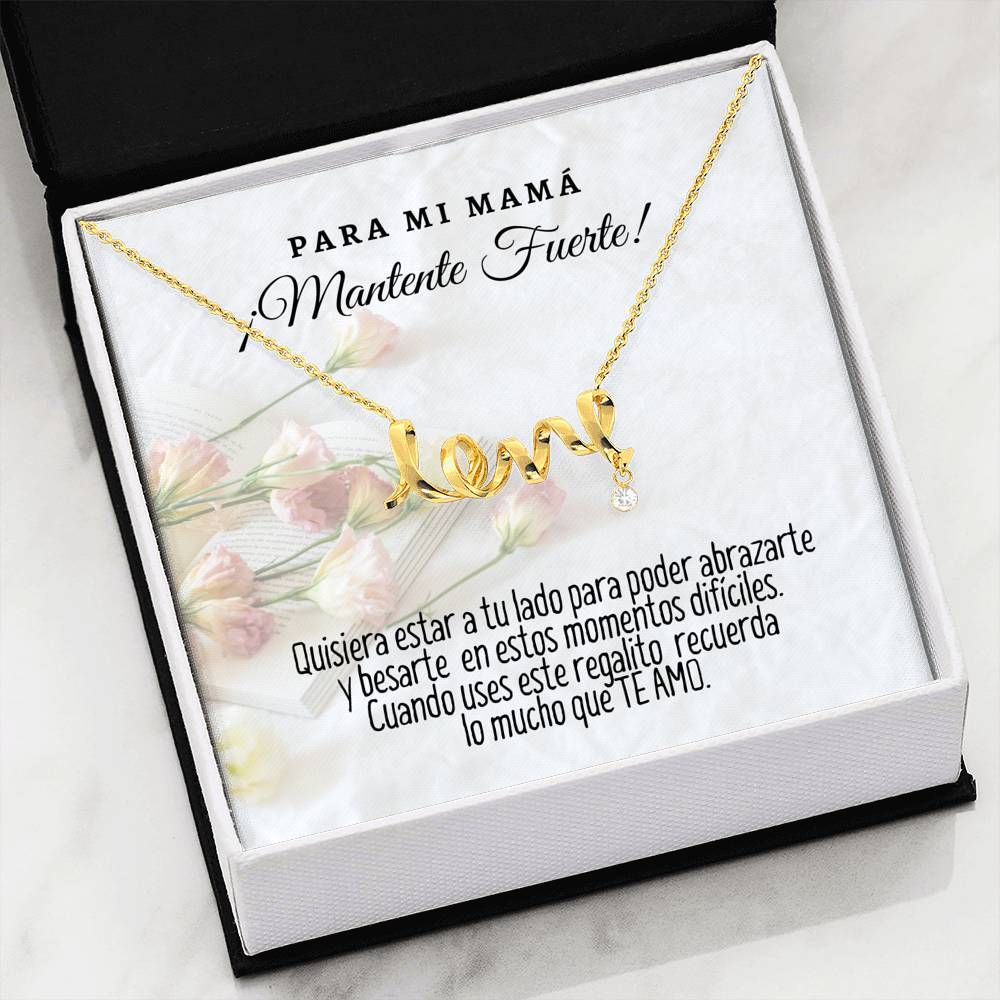 Collar Personalizado con tarjeta y mensaje para mi Mamá: Mantente Fuerte! Collar Love por siempre Jewelry 
