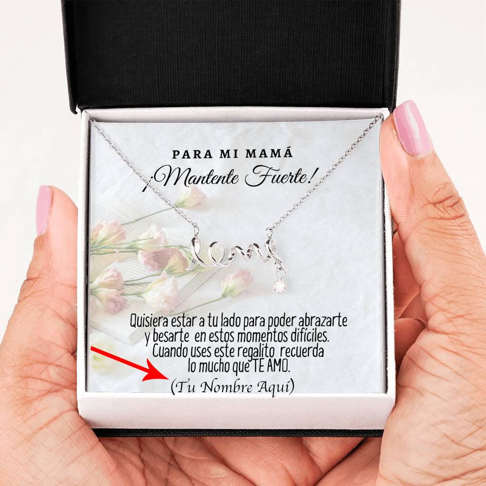 Collar Personalizado con tarjeta y mensaje para mi Mamá: Mantente Fuerte! Collar Love por siempre Jewelry 