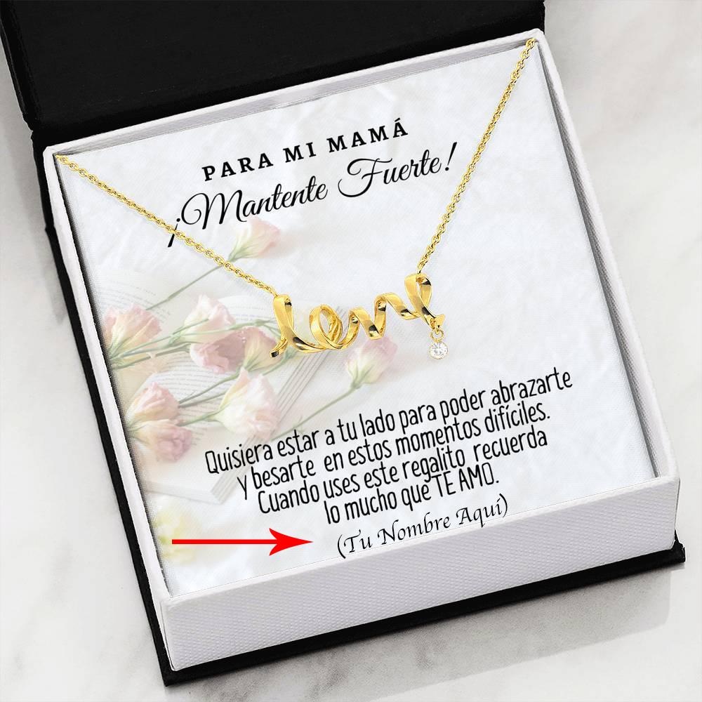 Collar Personalizado con tarjeta y mensaje para mi Mamá: Mantente Fuerte! Collar Love por siempre Jewelry 