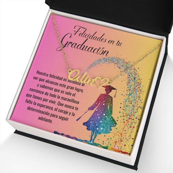Collar Personalizado 'Corazón de Graduación': Un Regalo Unico para la Graduada Jewelry/NameNecklaceHeart ShineOn Fulfillment 