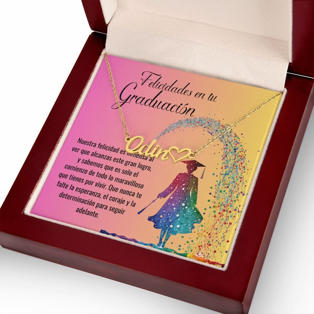 Collar Personalizado 'Corazón de Graduación': Un Regalo Unico para la Graduada Jewelry/NameNecklaceHeart ShineOn Fulfillment 18k Yellow Gold Finish Luxury Box 