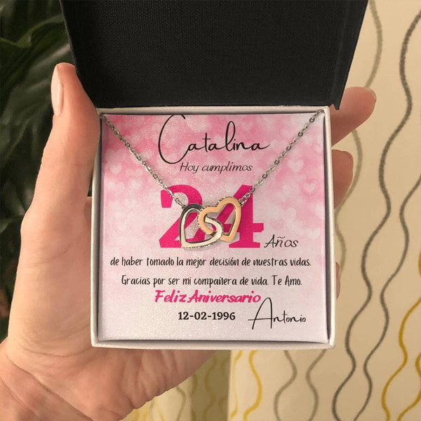 Collar Personalizado de Aniversario – Dos Corazones, Una Historia de Amor Eterno Jewelry 