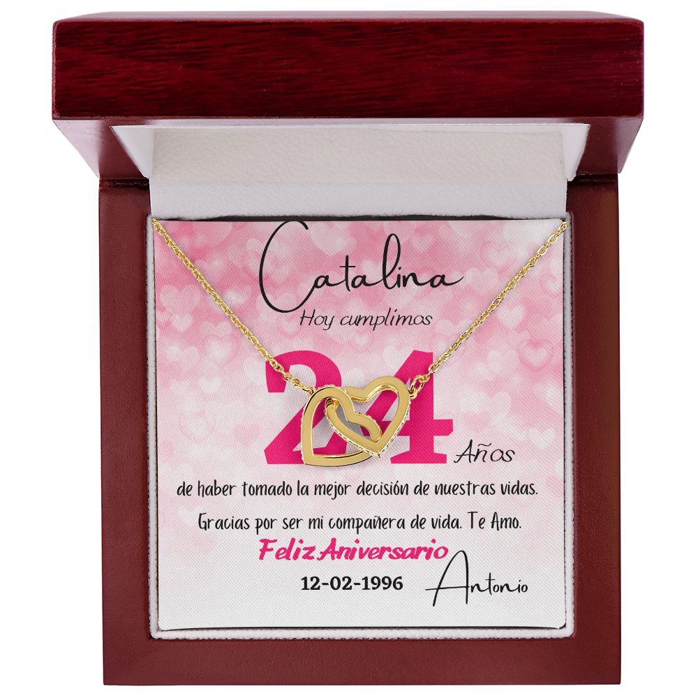 Collar Personalizado de Aniversario – Dos Corazones, Una Historia de Amor Eterno Jewelry 