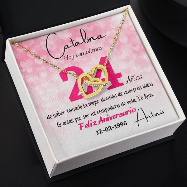 Collar Personalizado de Aniversario – Dos Corazones, Una Historia de Amor Eterno Jewelry 