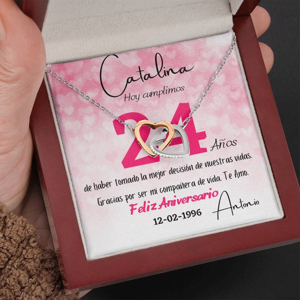 Collar Personalizado de Aniversario – Dos Corazones, Una Historia de Amor Eterno Jewelry 