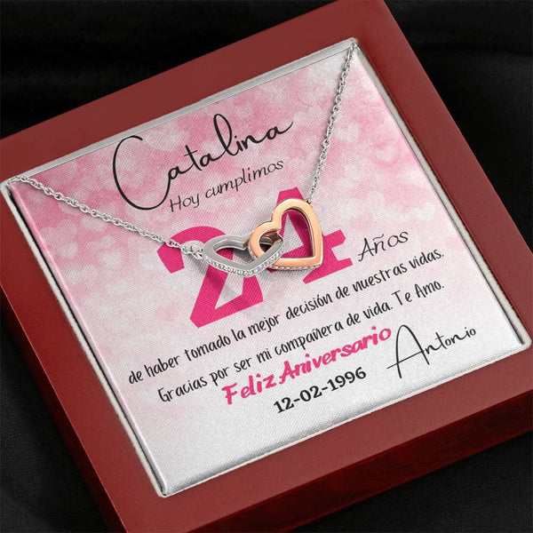 Collar Personalizado de Aniversario – Dos Corazones, Una Historia de Amor Eterno Jewelry 