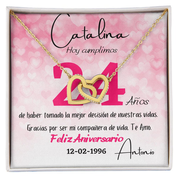 Collar Personalizado de Aniversario – Dos Corazones, Una Historia de Amor Eterno Jewelry 