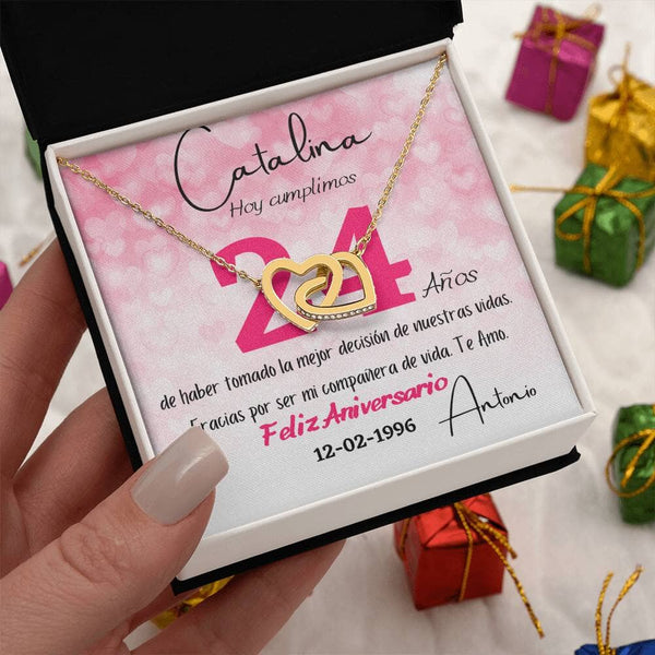 Collar Personalizado de Aniversario – Dos Corazones, Una Historia de Amor Eterno Jewelry 