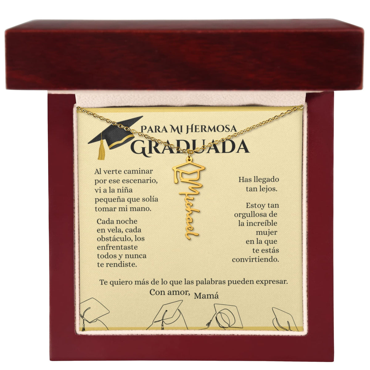 Collar Personalizado de Graduación con Nombre – Regalo Emotivo para Graduada | Joyería con Birrete | Recuerdo de Logro y Nuevos Comienzos Jewelry 