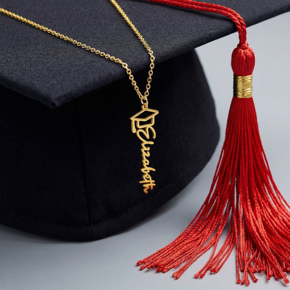 Collar Personalizado de Graduación con Nombre – Regalo Emotivo para Graduada | Joyería con Birrete | Recuerdo de Logro y Nuevos Comienzos Jewelry 