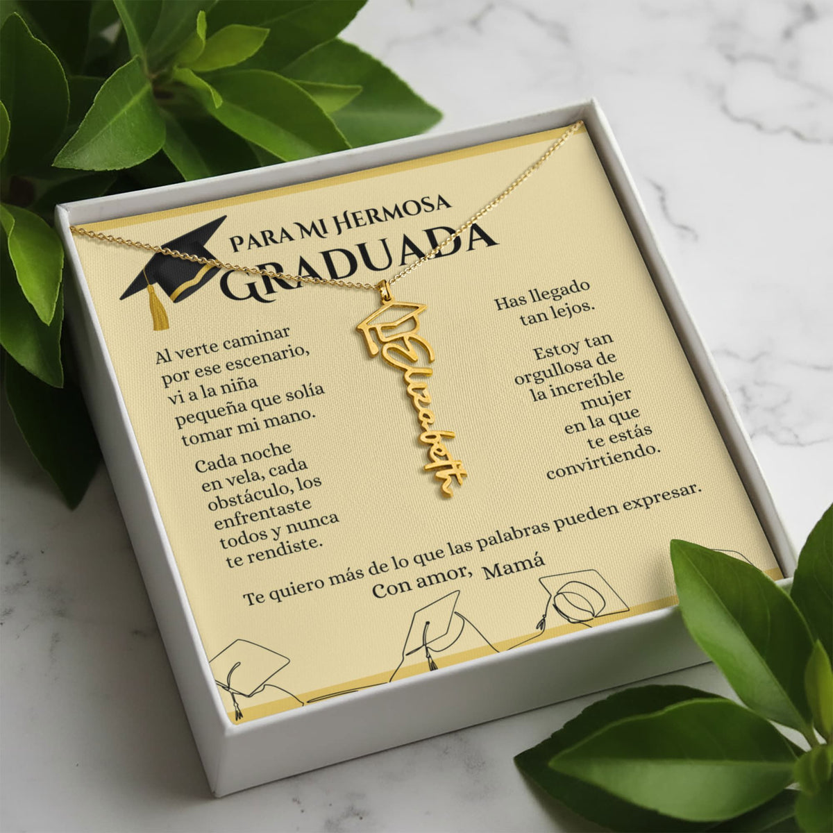 Collar Personalizado de Graduación con Nombre – Regalo Emotivo para Graduada | Joyería con Birrete | Recuerdo de Logro y Nuevos Comienzos Jewelry 
