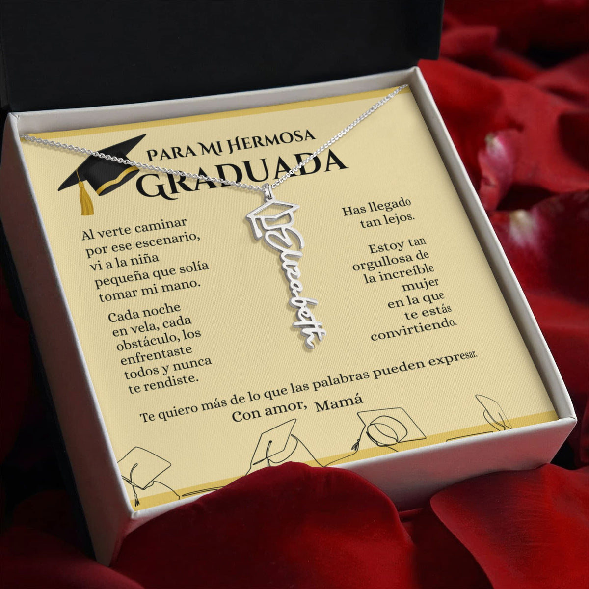 Collar Personalizado de Graduación con Nombre – Regalo Emotivo para Graduada | Joyería con Birrete | Recuerdo de Logro y Nuevos Comienzos Jewelry 