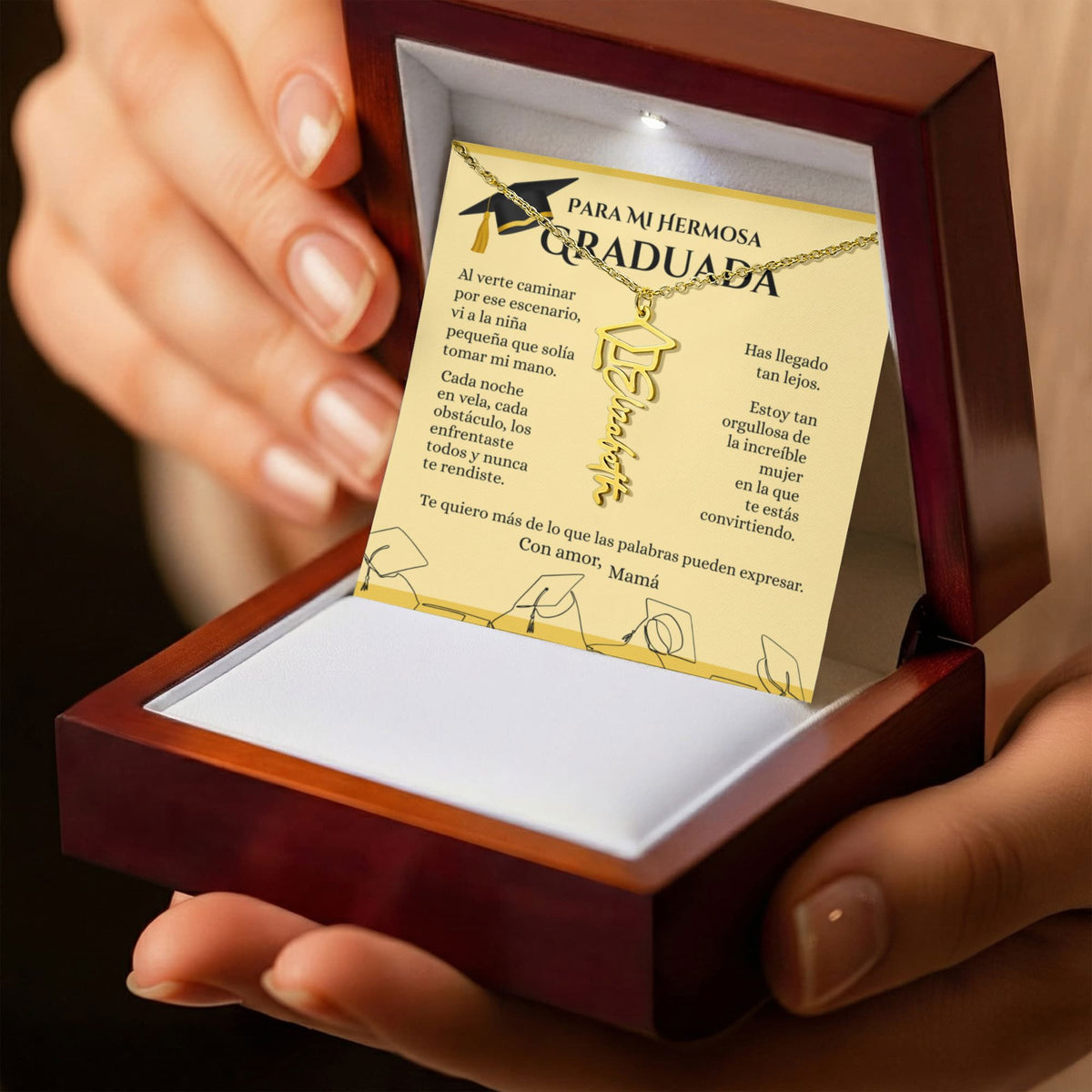 Collar Personalizado de Graduación con Nombre – Regalo Emotivo para Graduada | Joyería con Birrete | Recuerdo de Logro y Nuevos Comienzos Jewelry 