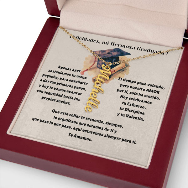 Collar Vertical Personalizado con Nombre – Regalo Emotivo de Graduación para Ella Jewelry 