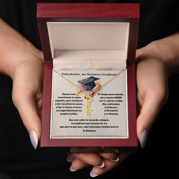 Collar Vertical Personalizado con Nombre – Regalo Emotivo de Graduación para Ella Jewelry 