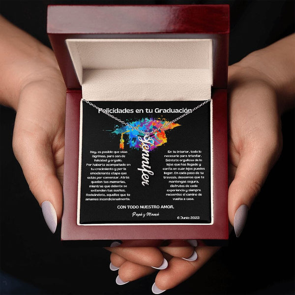 Collar Vertical Personalizado: El Regalo Perfecto para Hija Graduada 🎓 Jewelry/NameNecklace ShineOn Fulfillment 