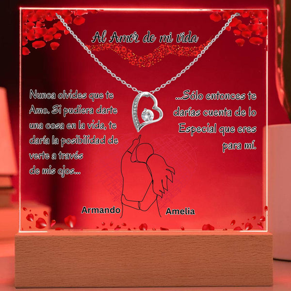 Conjunto de Lámpara de Acrílico con Luz LED y Collar Amor Eterno: Para el Amor de Mi Vida Jewelry ShineOn Fulfillment 