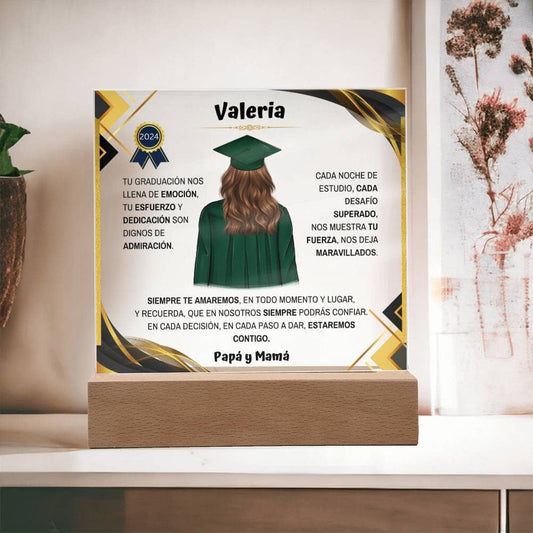 Conmemora su Graduación: Placa Acrílica Iluminada y Personalizada Acrylic/Square 