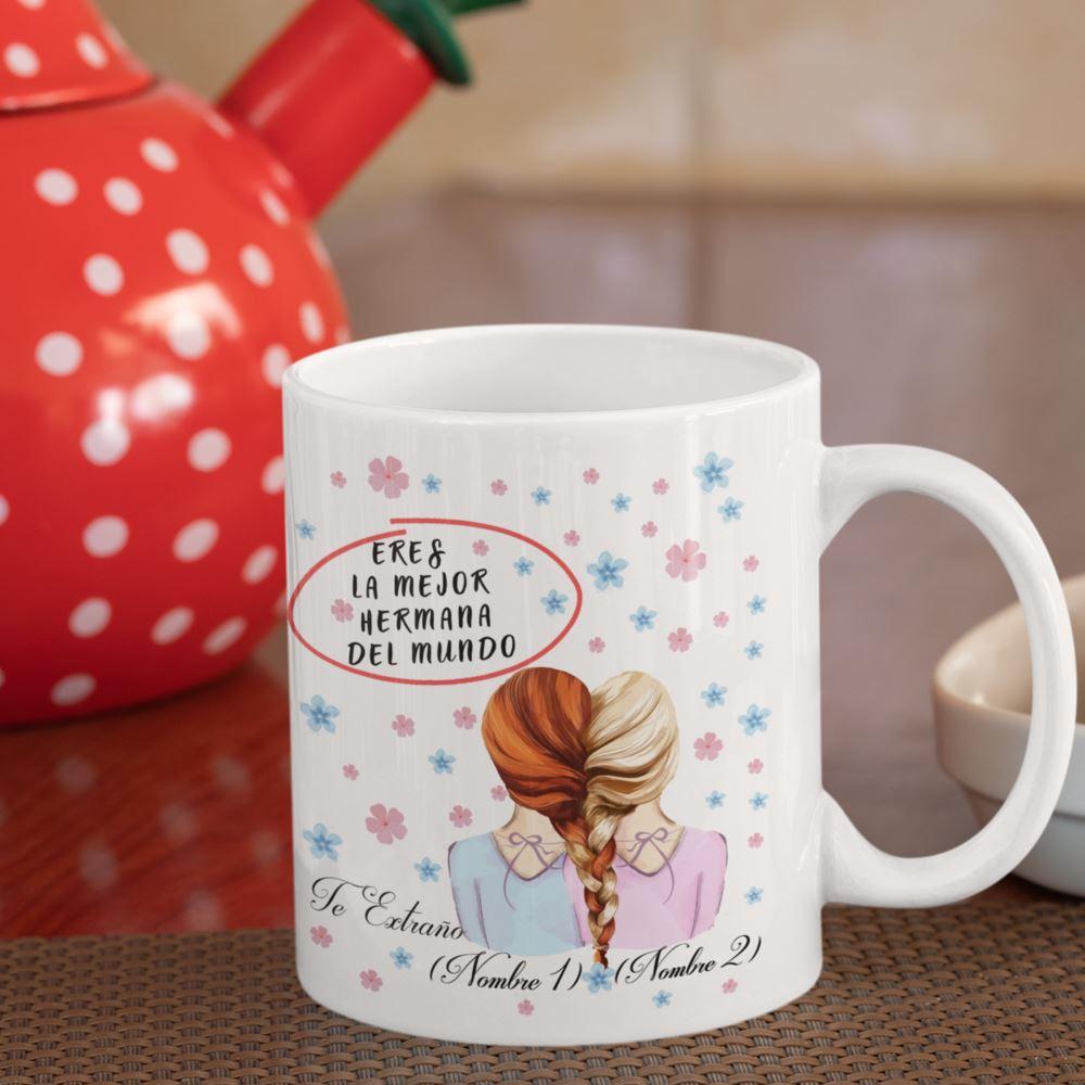 Copy of Taza personalizada para regalar a tu hermana: Te extraño (escribe su nombre y el tuyo) Coffee Mug Regalos.Gifts 