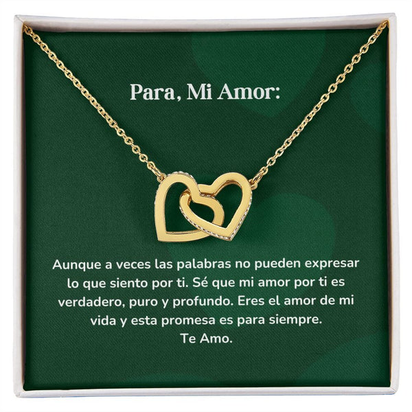 Corazones Entrelazados - Aunque a veces las palabras no pueden expresar lo que siento por ti. Jewelry/InterlockingHearts Acabado en Oro Amarillo de 18 quilates Caja Estándard (GRATIS) 