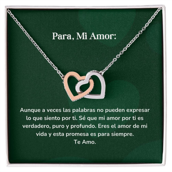 Corazones Entrelazados - Aunque a veces las palabras no pueden expresar lo que siento por ti. Jewelry/InterlockingHearts Acero Inoxidable Pulido &amp; Acabado en Oro Rosa Caja Estándard (GRATIS) 