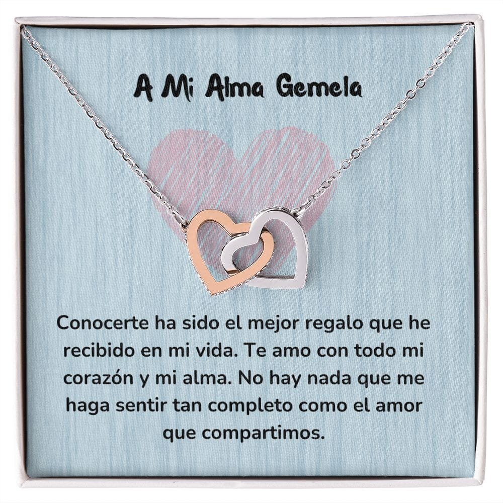 Corazones Entrelazados - Conocerte ha sido el mejor regalo que he recibido en mi vida Jewelry/InterlockingHearts Acero Inoxidable Pulido &amp; Acabado en Oro Rosa Caja Estándard (GRATIS) 