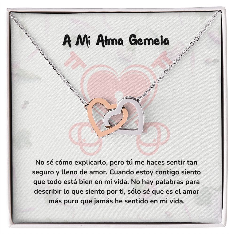 Corazones Entrelazados - contigo siento que todo está bien en mi vida Jewelry/InterlockingHearts Acero Inoxidable Pulido &amp; Acabado en Oro Rosa Caja Estándard (GRATIS) 