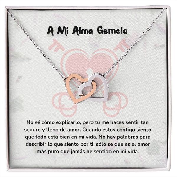 Corazones Entrelazados - contigo siento que todo está bien en mi vida Jewelry/InterlockingHearts Acero Inoxidable Pulido &amp; Acabado en Oro Rosa Caja Estándard (GRATIS) 