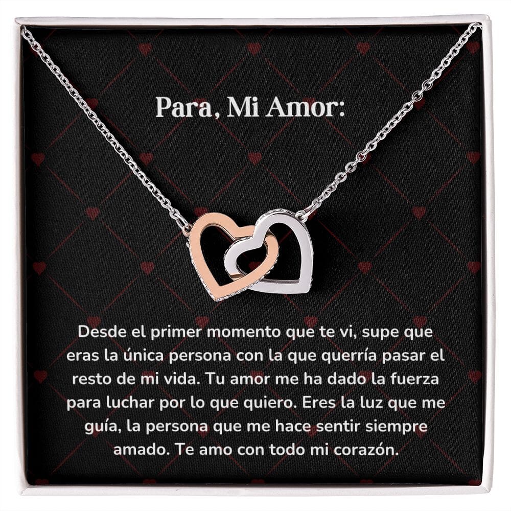 Corazones Entrelazados - Desde el primer momento que te vi Jewelry/InterlockingHearts Acero Inoxidable Pulido &amp; Acabado en Oro Rosa Caja Estándard (GRATIS) 