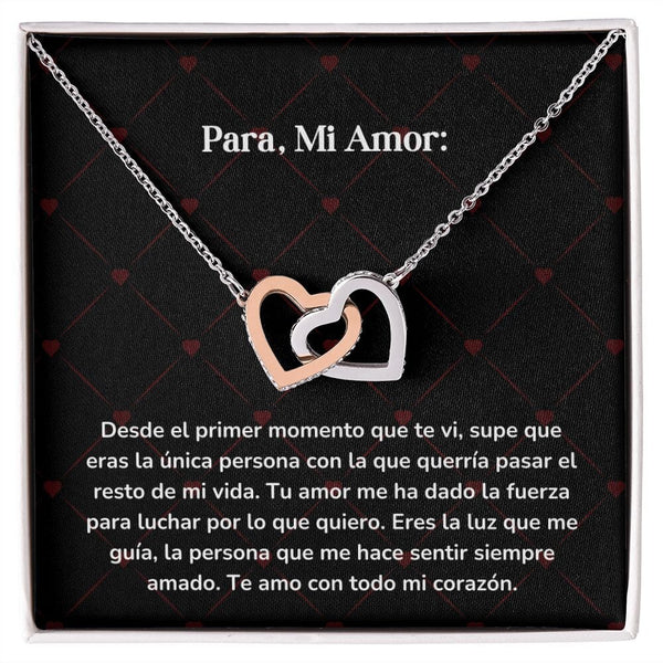 Corazones Entrelazados - Desde el primer momento que te vi Jewelry/InterlockingHearts Acero Inoxidable Pulido &amp; Acabado en Oro Rosa Caja Estándard (GRATIS) 
