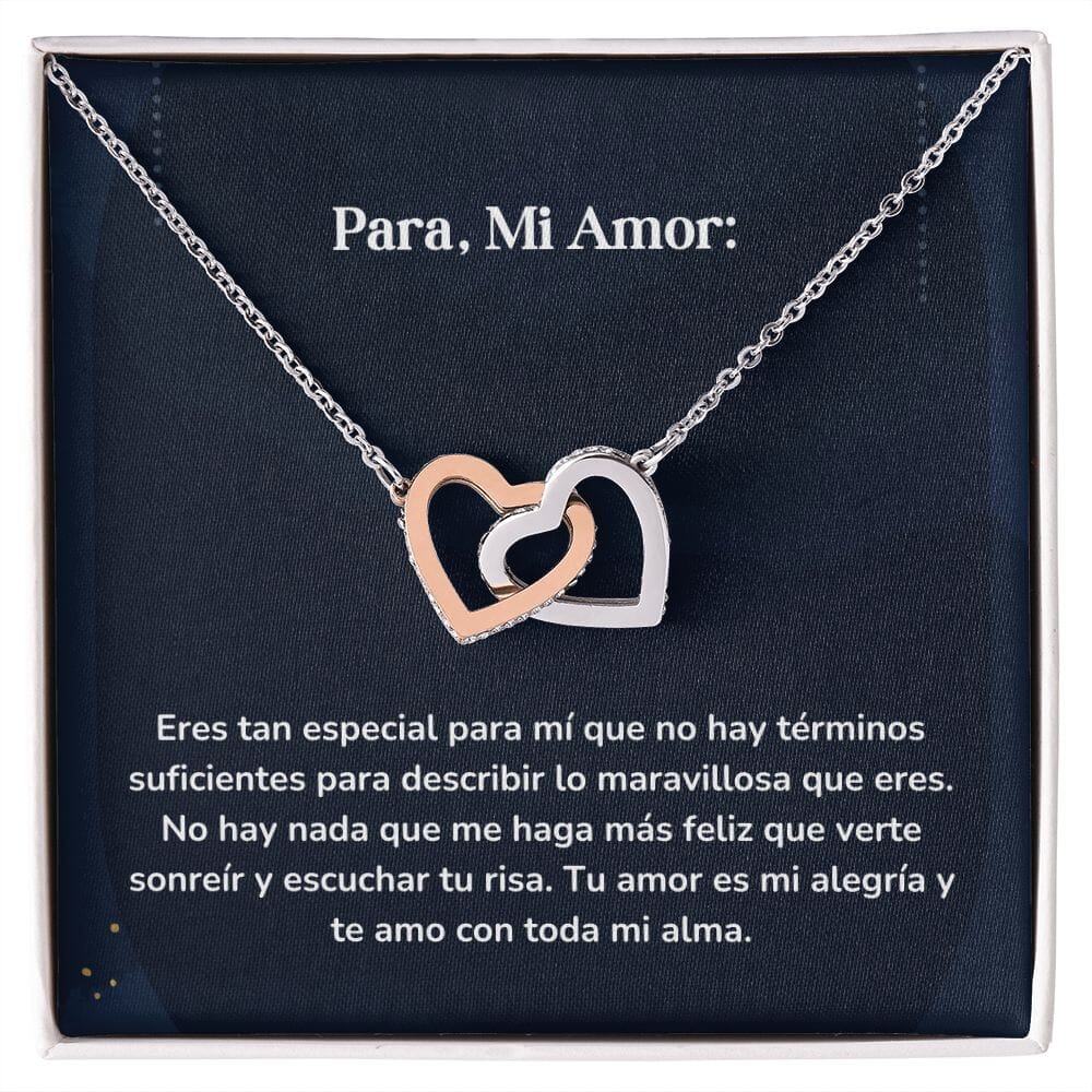 Corazones Entrelazados - Eres tan especial para mí que no hay palabras suficientes Jewelry/InterlockingHearts Acero Inoxidable Pulido &amp; Acabado en Oro Rosa Caja Estándard (GRATIS) 
