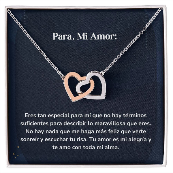 Corazones Entrelazados - Eres tan especial para mí que no hay palabras suficientes Jewelry/InterlockingHearts Acero Inoxidable Pulido &amp; Acabado en Oro Rosa Caja Estándard (GRATIS) 