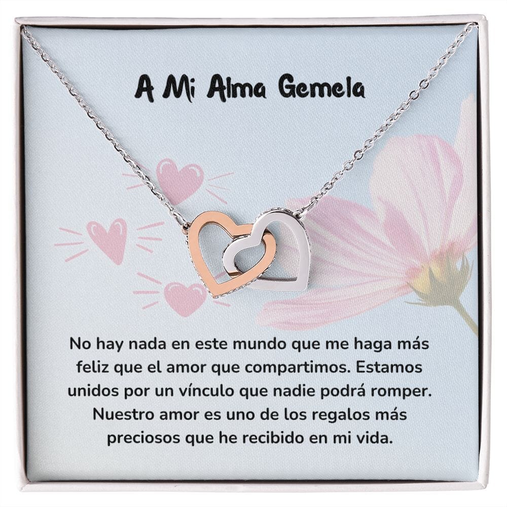 Corazones Entrelazados - Estamos unidos por un vínculo que nadie podrá romper Jewelry/InterlockingHearts Acero Inoxidable Pulido &amp; Acabado en Oro Rosa Caja Estándard (GRATIS) 