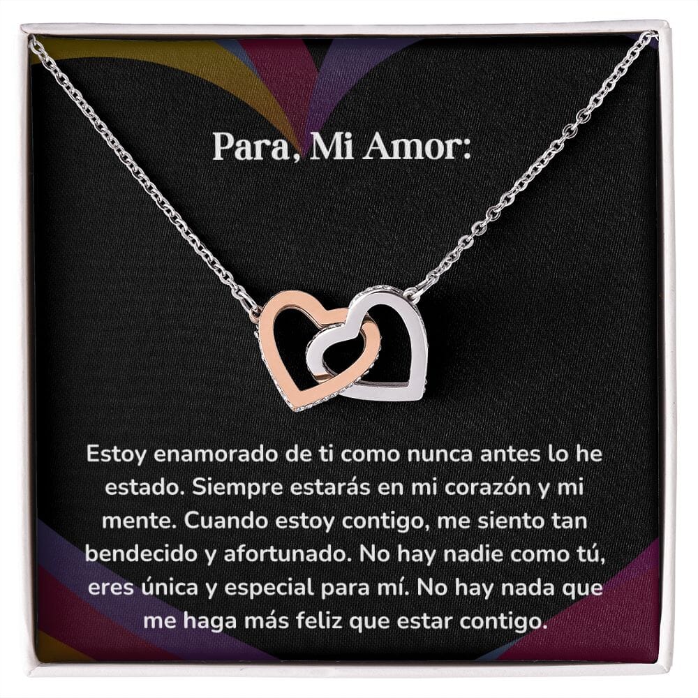 Corazones Entrelazados - Estoy enamorado de ti como nunca antes lo he estado. Jewelry/InterlockingHearts Acero Inoxidable Pulido &amp; Acabado en Oro Rosa Caja Estándard (GRATIS) 