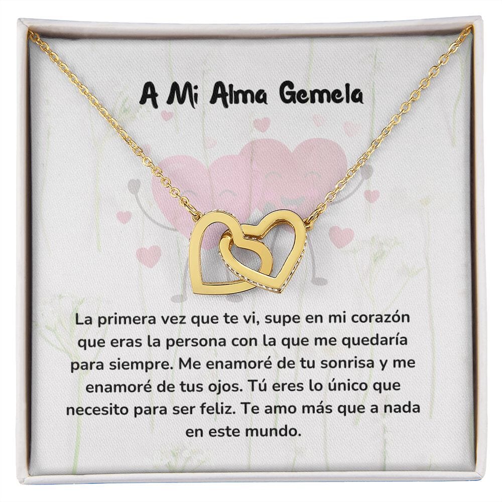 Corazones Entrelazados - La primera vez que te vi, supe en mi corazón... Jewelry/InterlockingHearts Acabado en Oro Amarillo de 18 quilates Caja Estándard (GRATIS) 