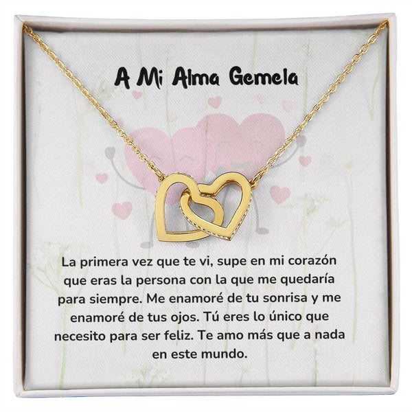 Corazones Entrelazados - La primera vez que te vi, supe en mi corazón... Jewelry/InterlockingHearts Acabado en Oro Amarillo de 18 quilates Caja Estándard (GRATIS) 