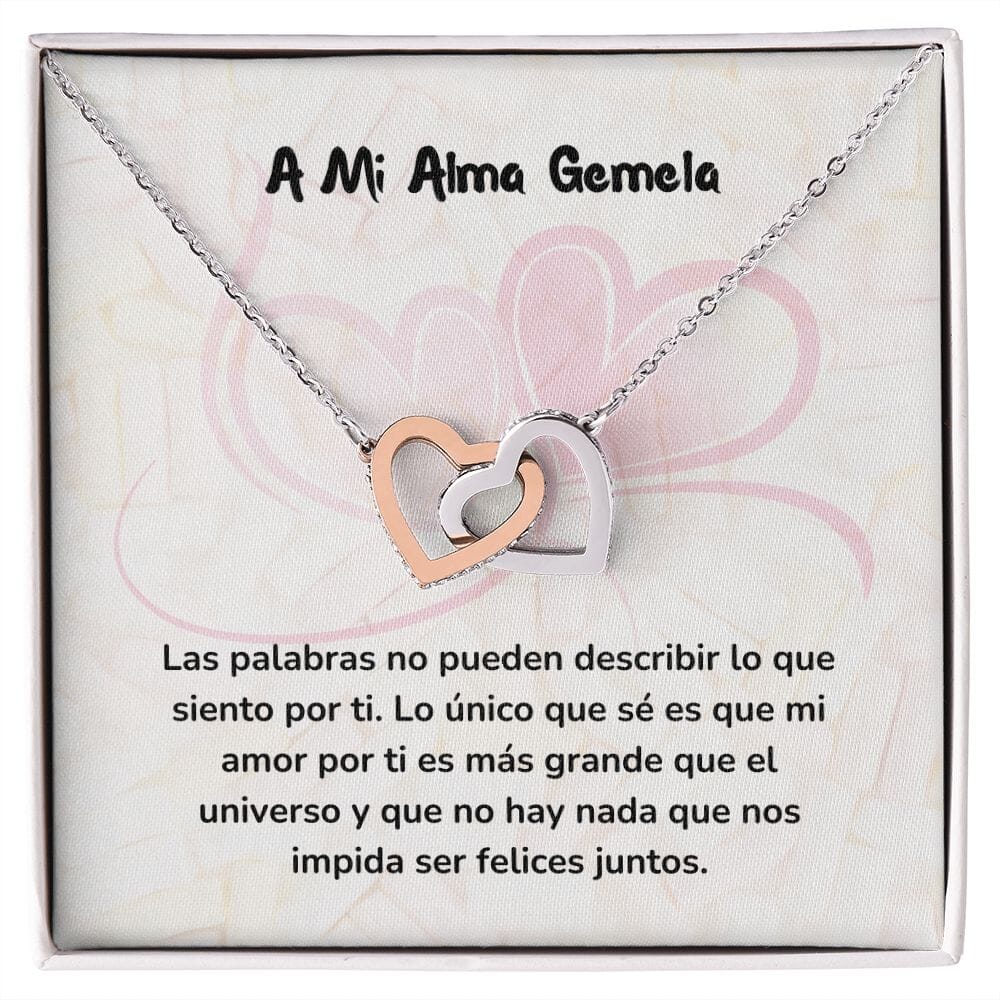 Corazones Entrelazados - Las palabras no pueden describir lo que siento por ti Jewelry/InterlockingHearts Acero Inoxidable Pulido &amp; Acabado en Oro Rosa Caja Estándard (GRATIS) 