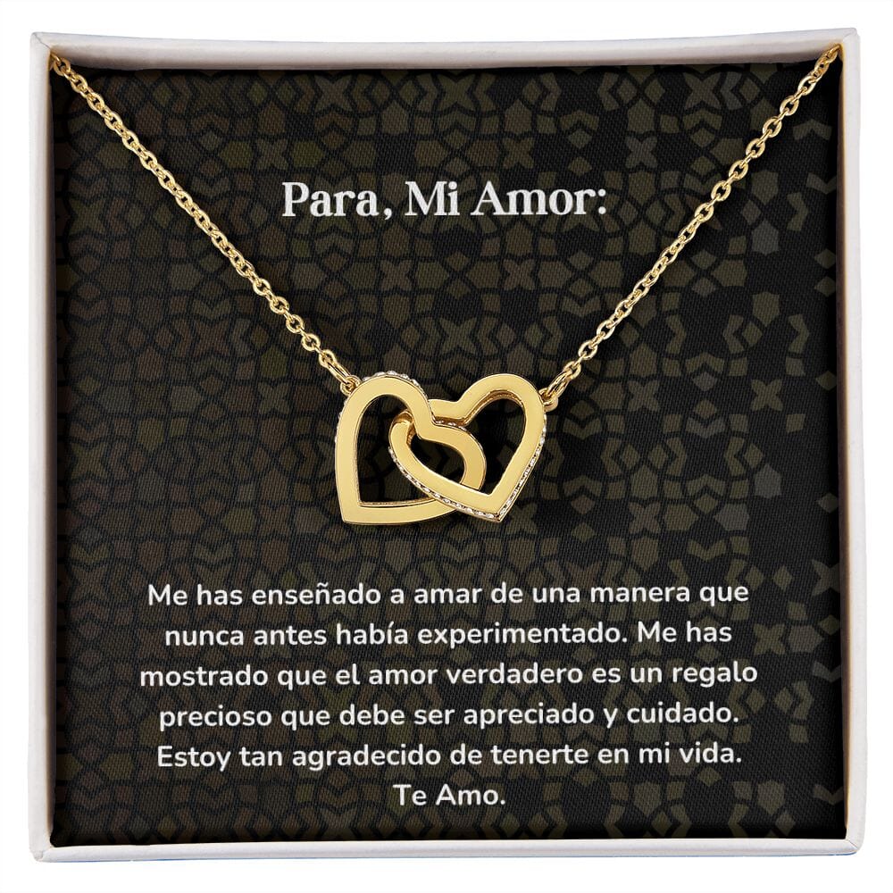 Corazones Entrelazados - Me has enseñado a amar de una manera que nunca antes había experimentado. Jewelry/InterlockingHearts Acabado en Oro Amarillo de 18 quilates Caja Estándard (GRATIS) 