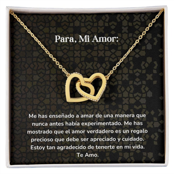 Corazones Entrelazados - Me has enseñado a amar de una manera que nunca antes había experimentado. Jewelry/InterlockingHearts Acabado en Oro Amarillo de 18 quilates Caja Estándard (GRATIS) 