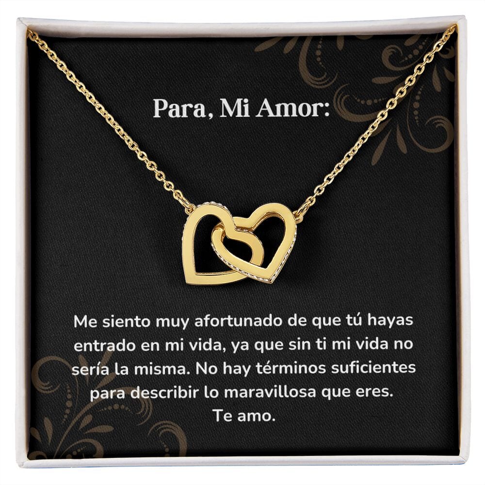 Corazones Entrelazados - Me siento muy afortunado de que tú hayas entrado en mi vida Jewelry/InterlockingHearts Acabado en Oro Amarillo de 18 quilates Caja Estándard (GRATIS) 