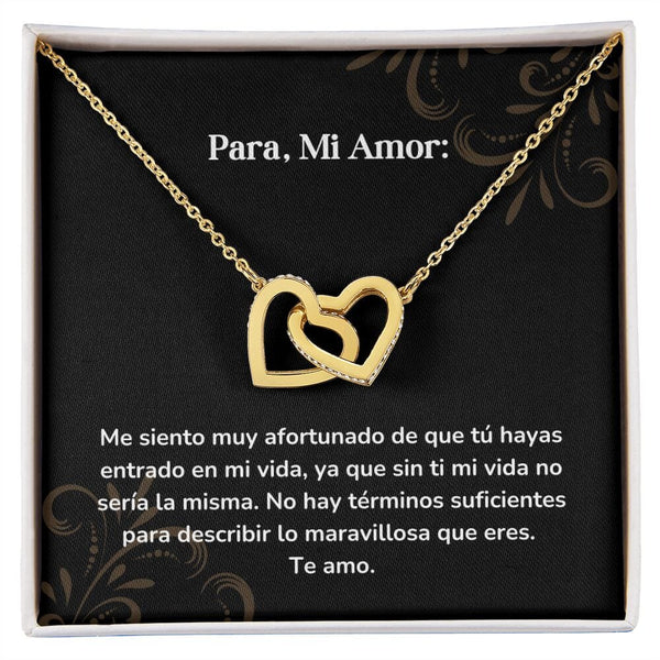 Corazones Entrelazados - Me siento muy afortunado de que tú hayas entrado en mi vida Jewelry/InterlockingHearts Acabado en Oro Amarillo de 18 quilates Caja Estándard (GRATIS) 