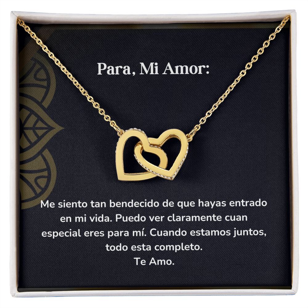 Corazones Entrelazados - Me siento tan bendecido de que hayas entrado en mi vida Jewelry/InterlockingHearts Acabado en Oro Amarillo de 18 quilates Caja Estándard (GRATIS) 