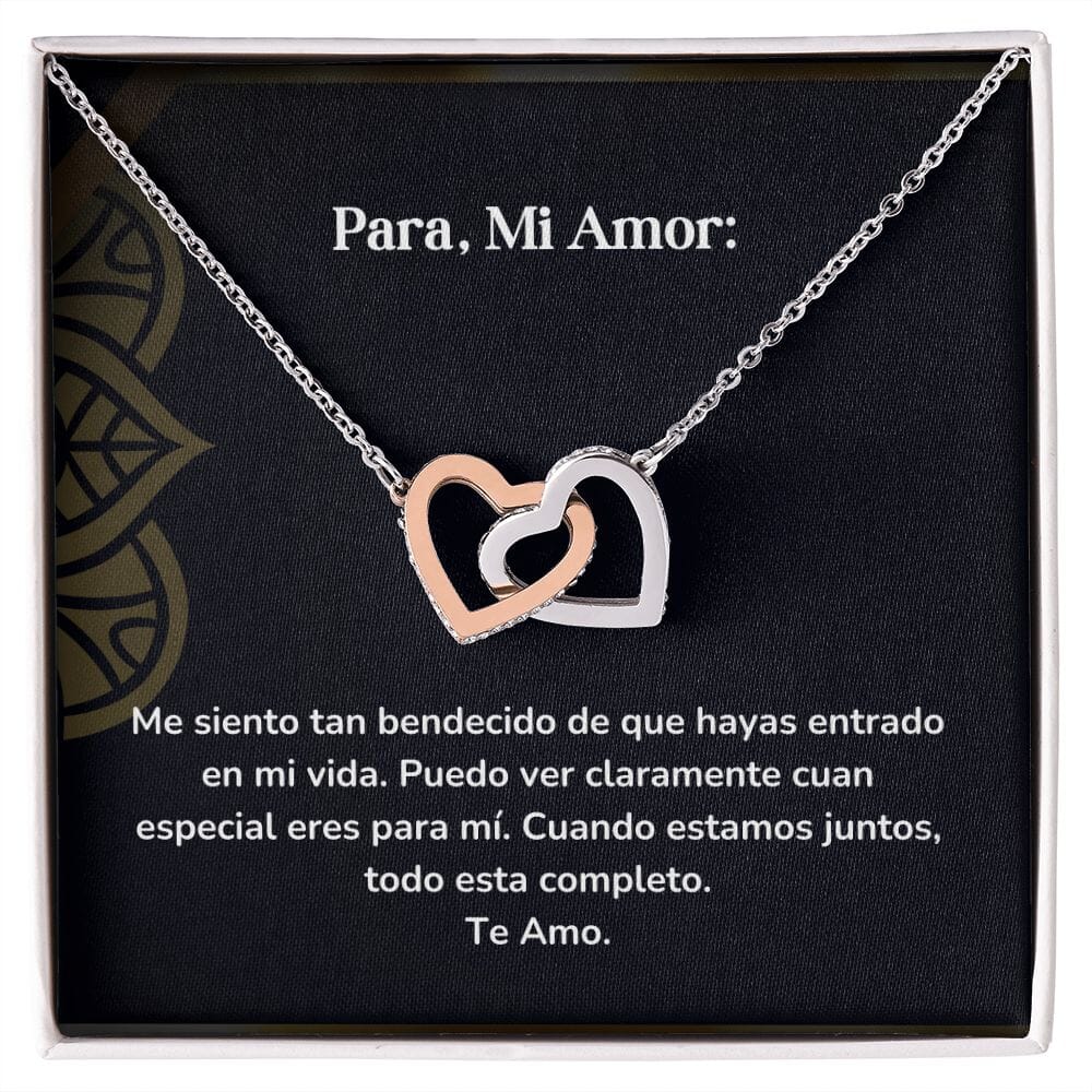 Corazones Entrelazados - Me siento tan bendecido de que hayas entrado en mi vida Jewelry/InterlockingHearts Acero Inoxidable Pulido &amp; Acabado en Oro Rosa Caja Estándard (GRATIS) 