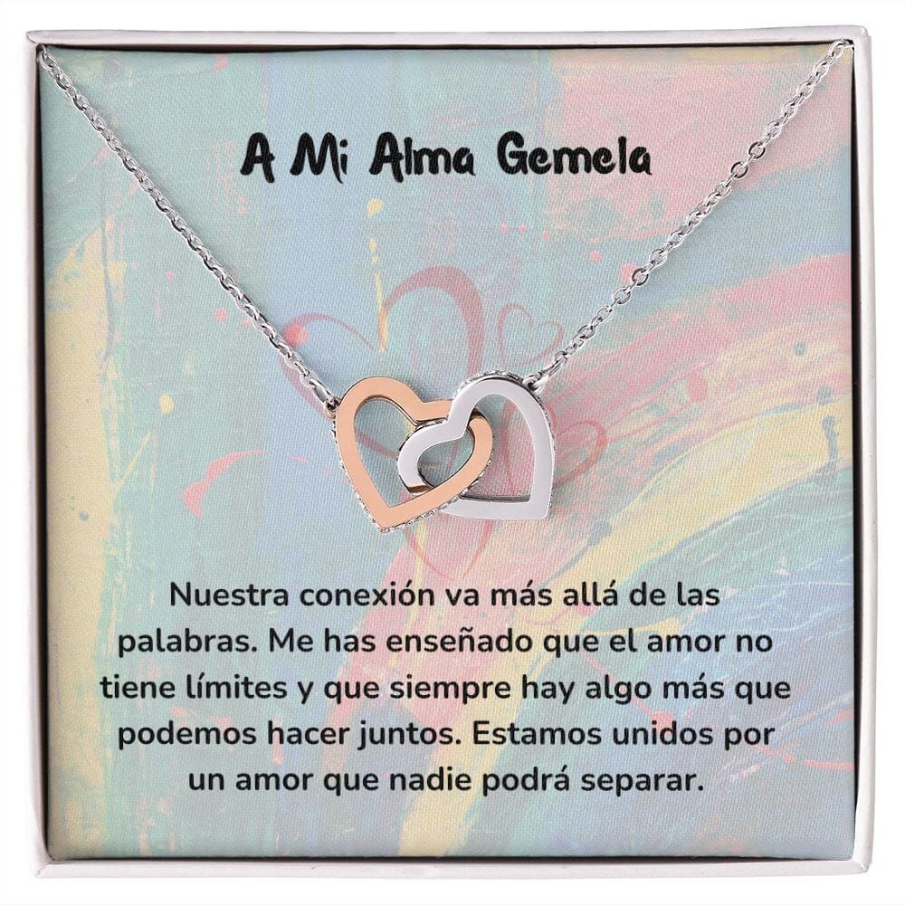 Corazones Entrelazados - Nuestra conexión va más allá de las palabras. Jewelry/InterlockingHearts Acero Inoxidable Pulido &amp; Acabado en Oro Rosa Caja Estándard (GRATIS) 