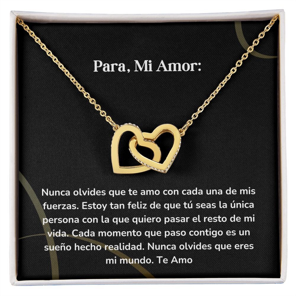 Corazones Entrelazados - Nunca olvides que te amo con cada una de mis fuerzas. Jewelry/InterlockingHearts Acabado en Oro Amarillo de 18 quilates Caja Estándard (GRATIS) 